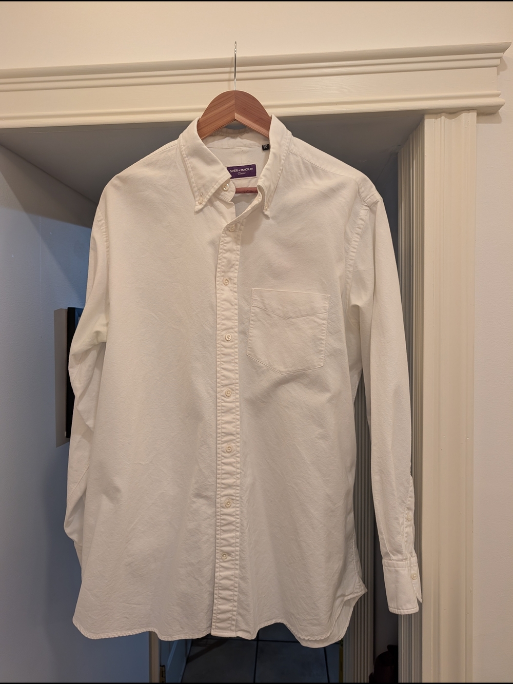 Spier & Mackay Purple Label White OCBD 17.5 Classic Fit
